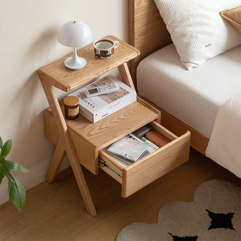 Ralph Solid American Oak Bedside Table – view 2