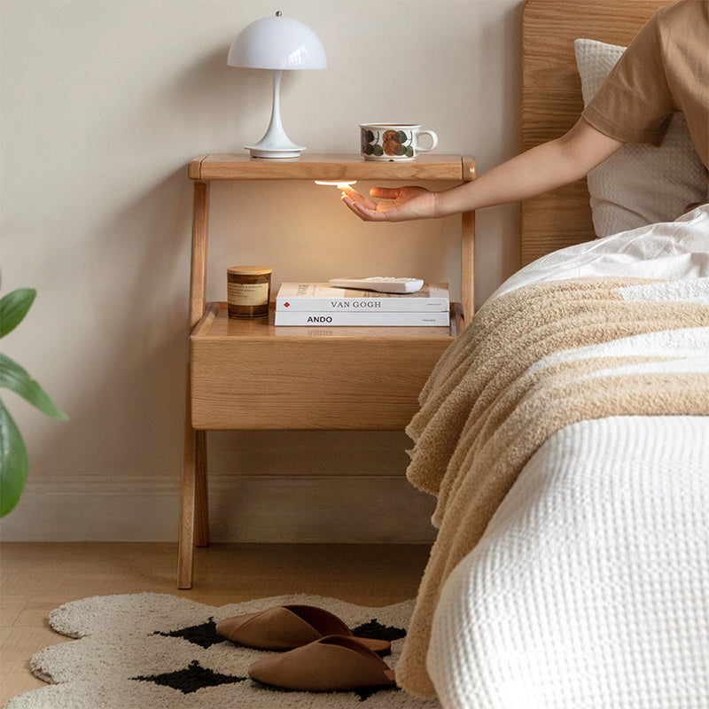 Ralph Solid American Oak Bedside Table – view 3