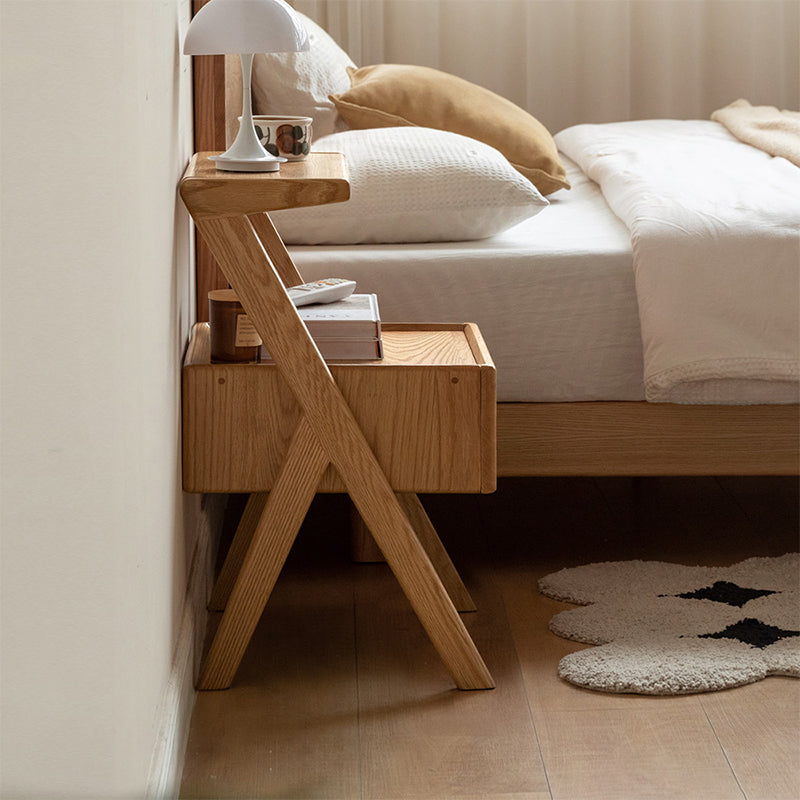 Ralph Solid American Oak Bedside Table – view 4