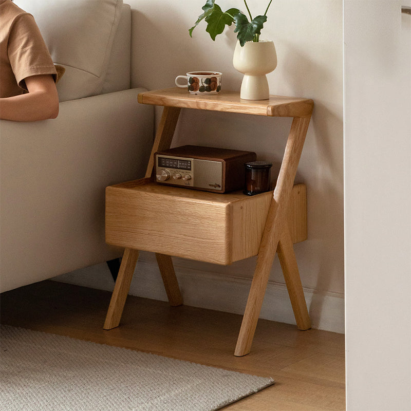 Ralph Solid American Oak Bedside Table – view 5