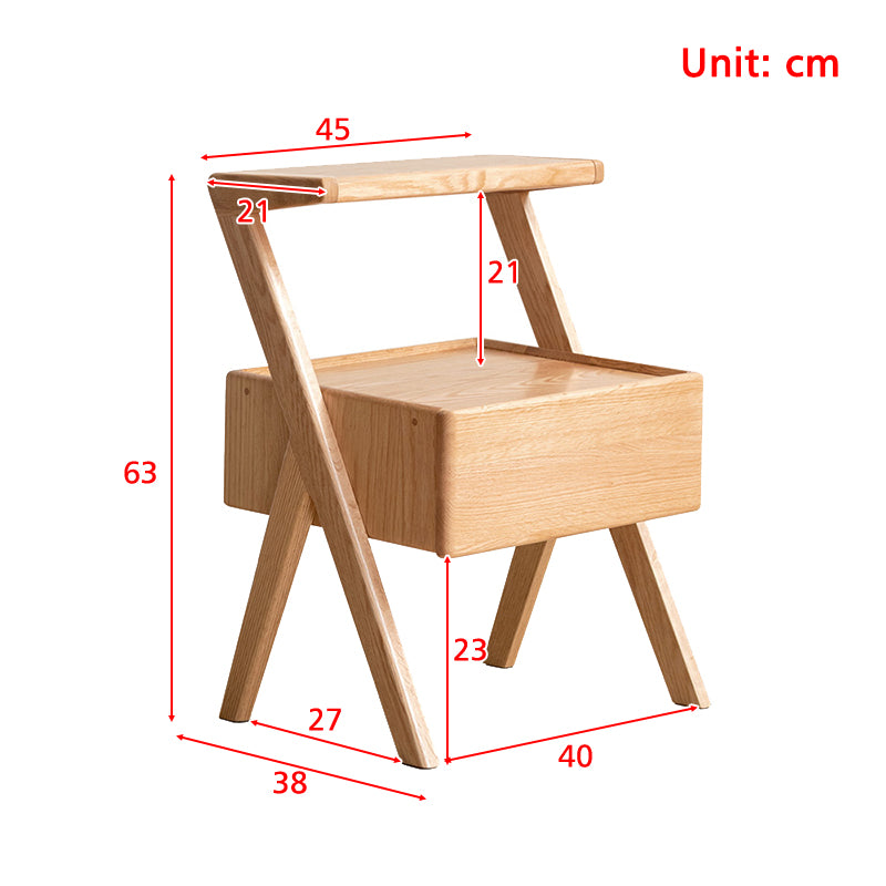 Ralph Solid American Oak Bedside Table – view 7
