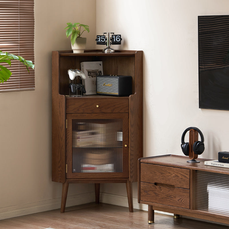 Wayne Solid American Oak Corner Shelf 70cm – view 10