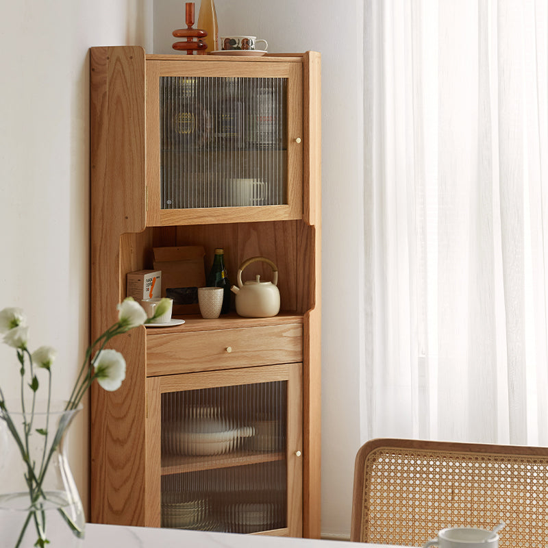 Wayne Solid American Oak Corner Shelf 70cm – view 2