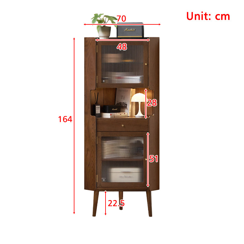 Wayne Solid American Oak Corner Shelf 70cm – view 20
