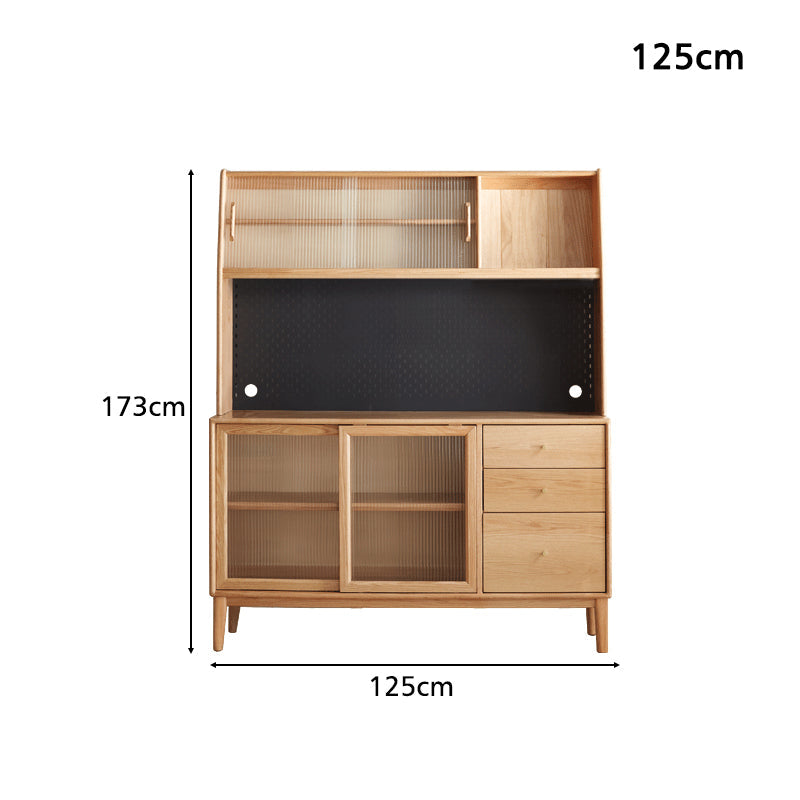 Keedy Solid American Oak Glass-Door Sideboard 125cm 150cm 180cm – view 12