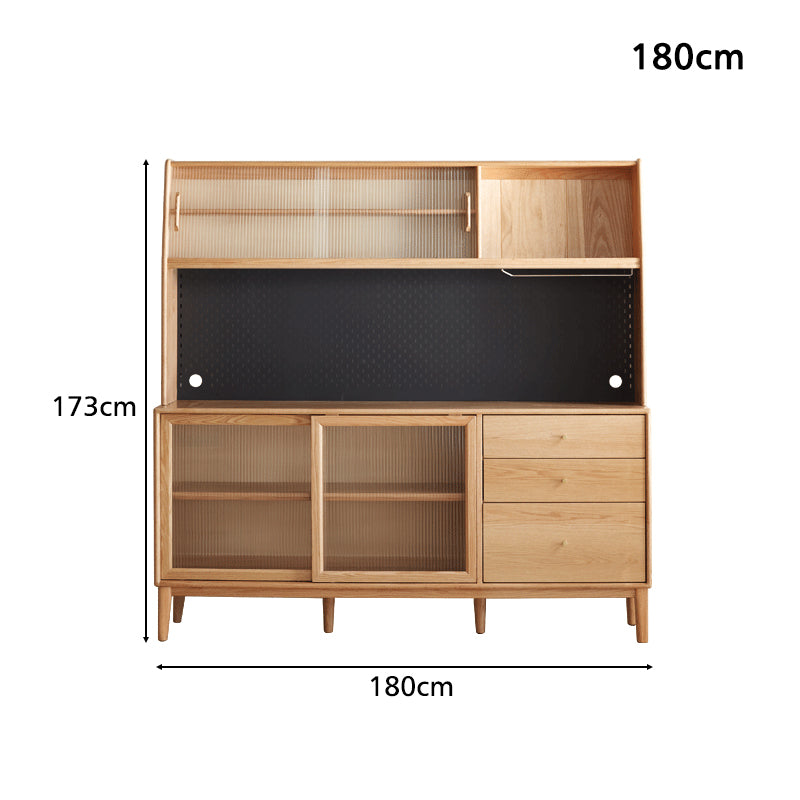 Keedy Solid American Oak Glass-Door Sideboard 125cm 150cm 180cm – view 14
