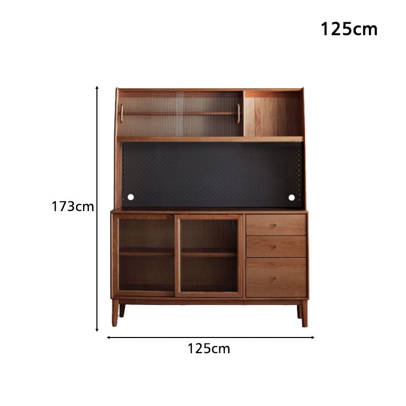 Keedy Solid American Oak Glass-Door Sideboard 125cm 150cm 180cm – view 16