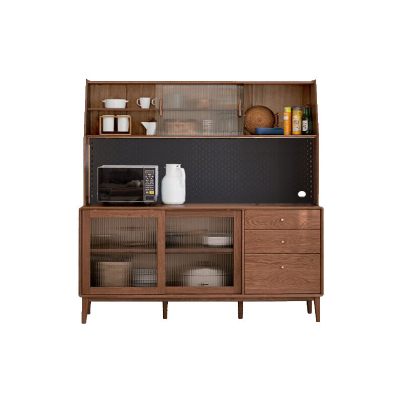 Keedy Solid American Oak Glass-Door Sideboard 125cm 150cm 180cm – Walnut 180cm, view 17