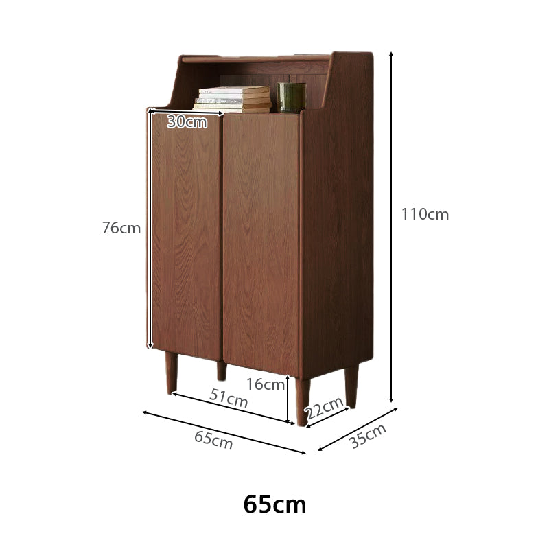 Solid American Oak 2-Door Shoe Cabinet 65cm 80cm – view 10