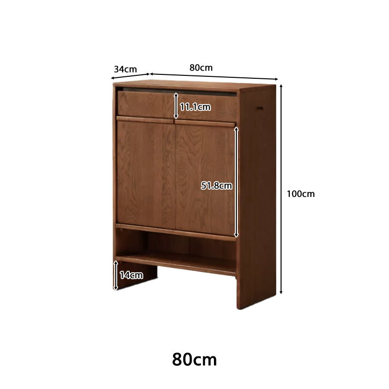 Imogen Shoe Cabinet in Solid American Oak with Pinewood, 80cm 110cm 140cm – view 15