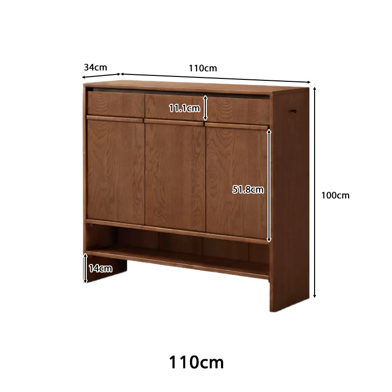 Imogen Shoe Cabinet in Solid American Oak with Pinewood, 80cm 110cm 140cm – view 17