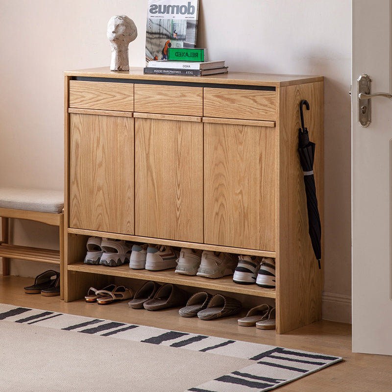 Imogen Shoe Cabinet in Solid American Oak with Pinewood, 80cm 110cm 140cm – view 18