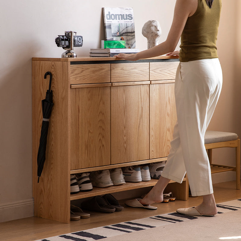 Imogen Shoe Cabinet in Solid American Oak with Pinewood, 80cm 110cm 140cm – view 21