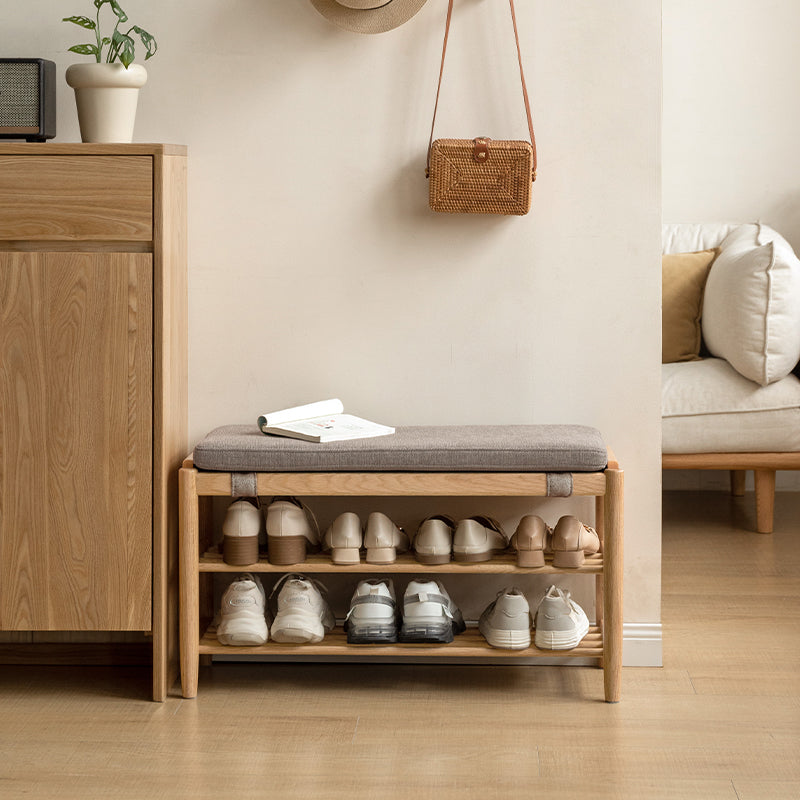 Mateo Solid American Oak Shoe Cabinet 80cm