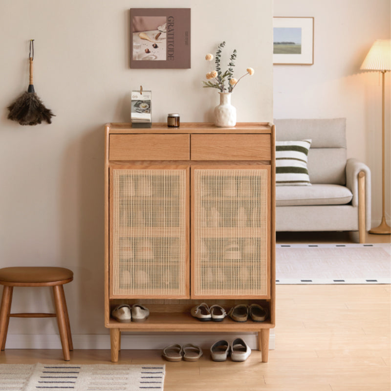Pascal Solid American Oak Shoe Cabinet 82cm 115cm
