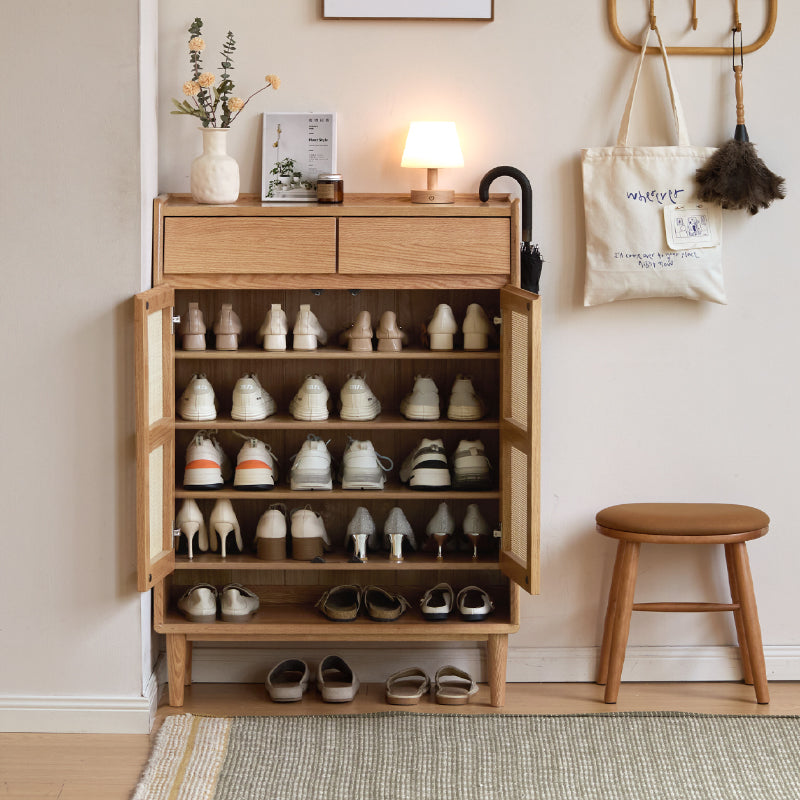Pascal Solid American Oak Shoe Cabinet 82cm 115cm – view 2