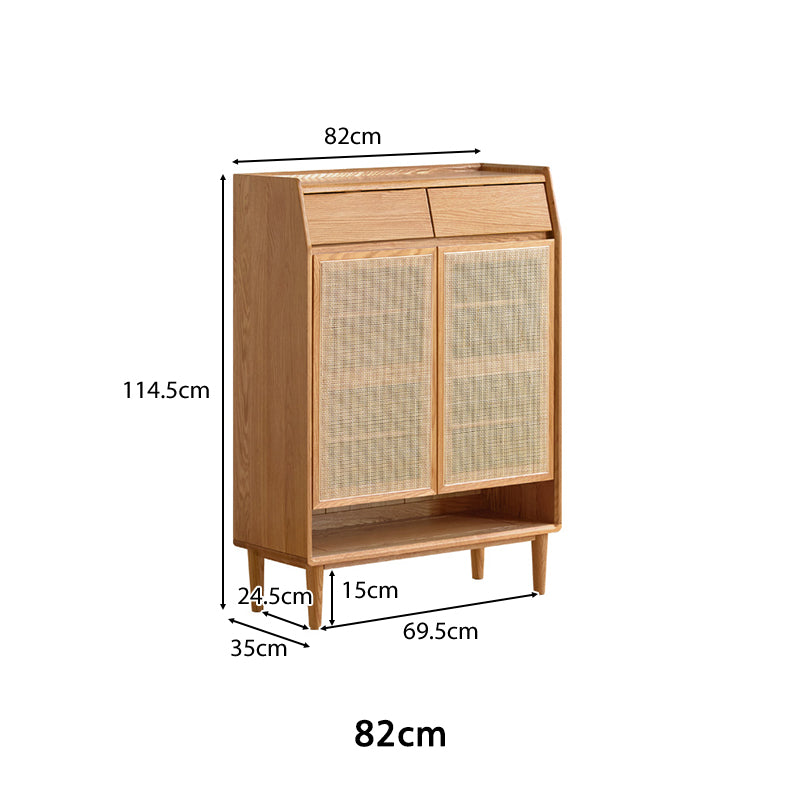 Pascal Solid American Oak Shoe Cabinet 82cm 115cm – view 8