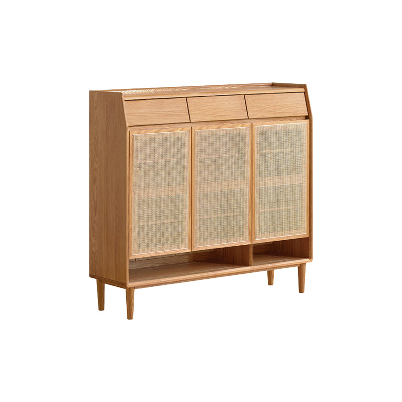 Pascal Solid American Oak Shoe Cabinet 82cm 115cm – Natural Wood 115cm, view 9