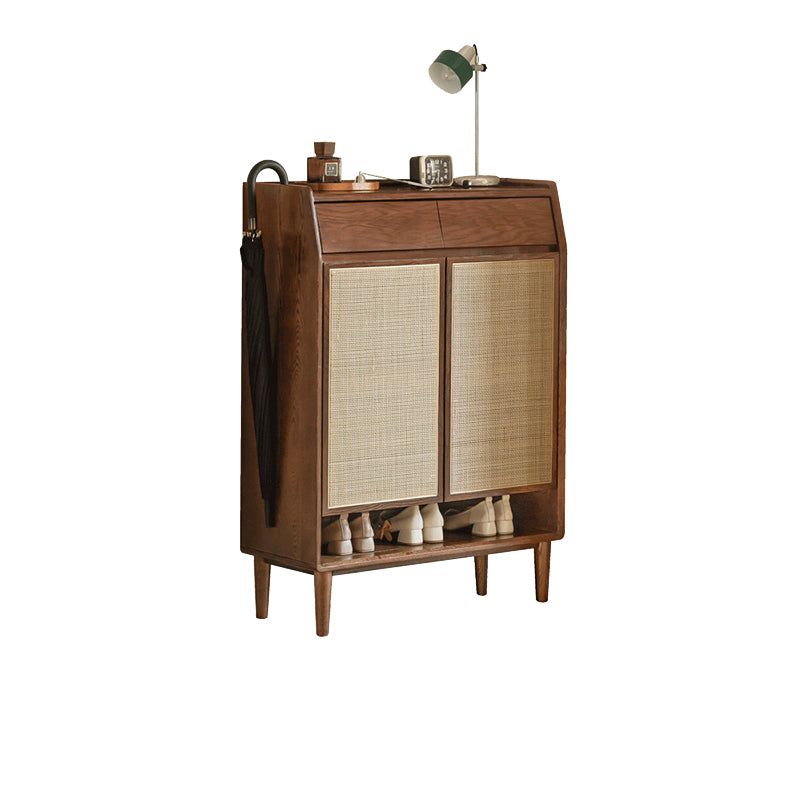 Pascal Solid American Oak Shoe Cabinet 82cm 115cm – Walnut 82cm, view 16