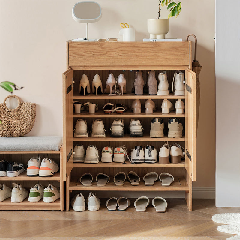 Patsy Solid American Oak Shoe Cabinet 85cm – view 13