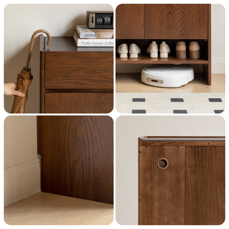 Patsy Solid American Oak Shoe Cabinet 85cm – view 9