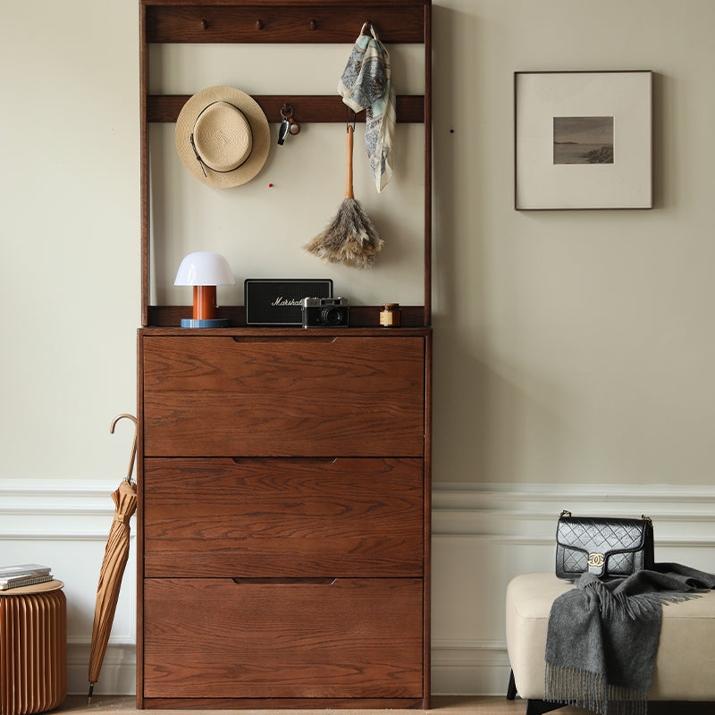 Scarlett Solid American Oak Ultra-Thin Shoe Cabinet 85cm – view 10
