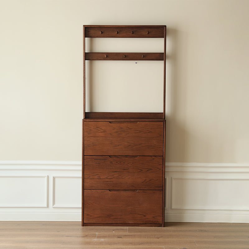 Scarlett Solid American Oak Ultra-Thin Shoe Cabinet 85cm – view 11