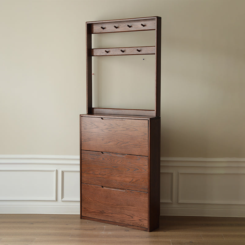 Scarlett Solid American Oak Ultra-Thin Shoe Cabinet 85cm – view 13