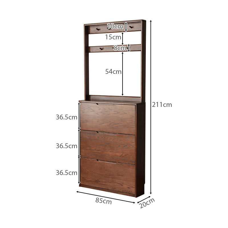 Scarlett Solid American Oak Ultra-Thin Shoe Cabinet 85cm – view 20