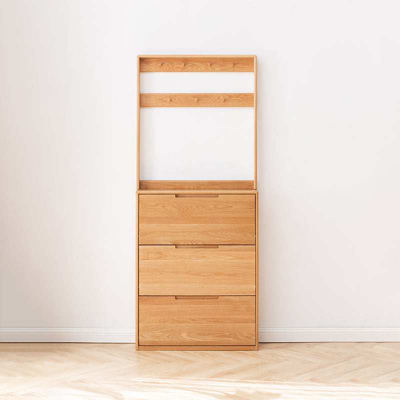 Scarlett Solid American Oak Ultra-Thin Shoe Cabinet 85cm – view 3