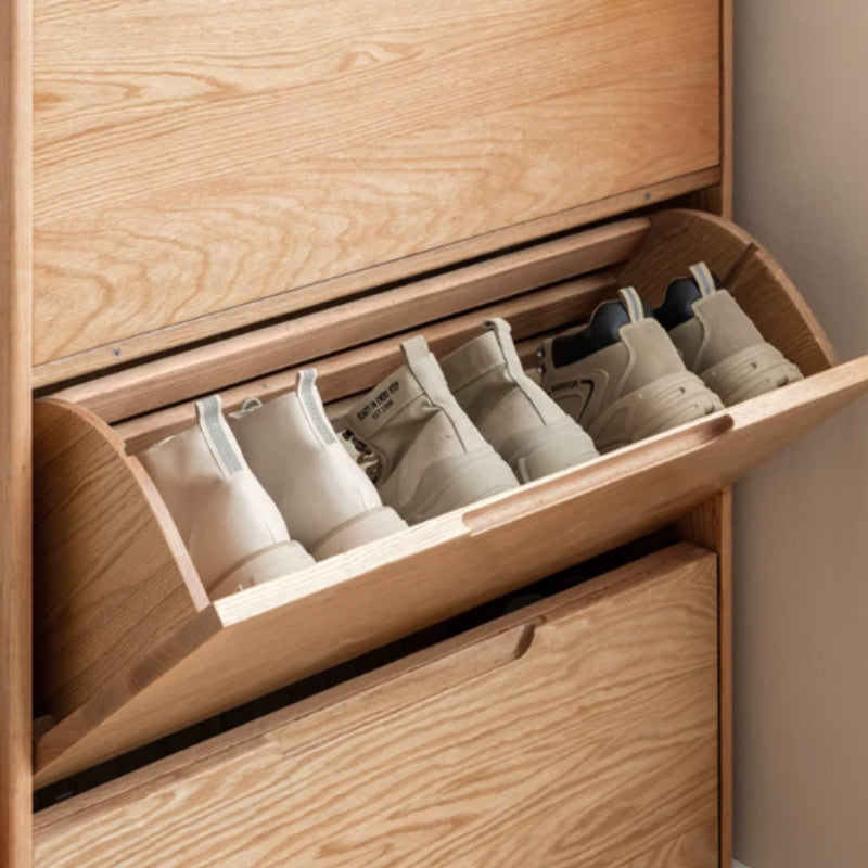 Scarlett Solid American Oak Ultra-Thin Shoe Cabinet 85cm – view 7