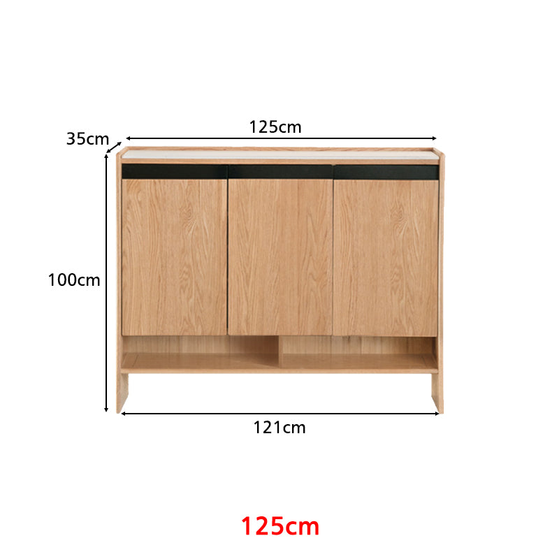 Stanley Solid American Oak 3-Door 2-Door Shoe Cabinet – view 9