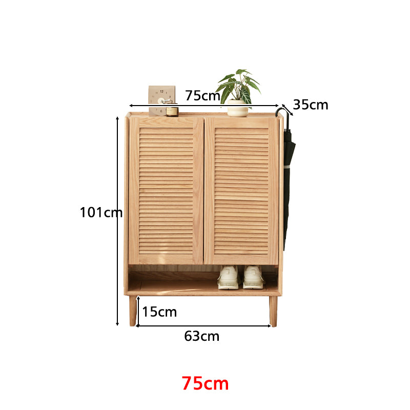 Ursula Solid American Oak 2-Door 3-Door Shoe Cabinet 75cm 110cm – view 12