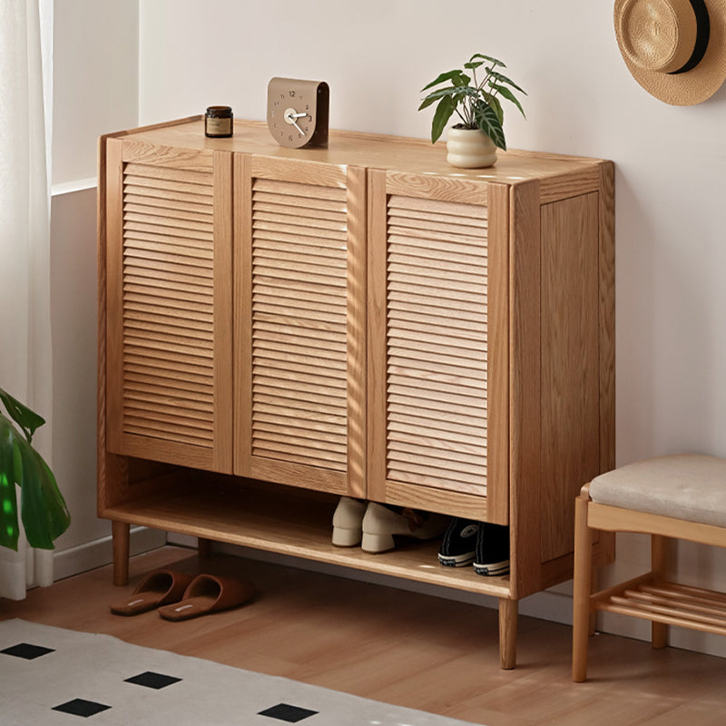 Ursula Solid American Oak 2-Door 3-Door Shoe Cabinet 75cm 110cm – view 3