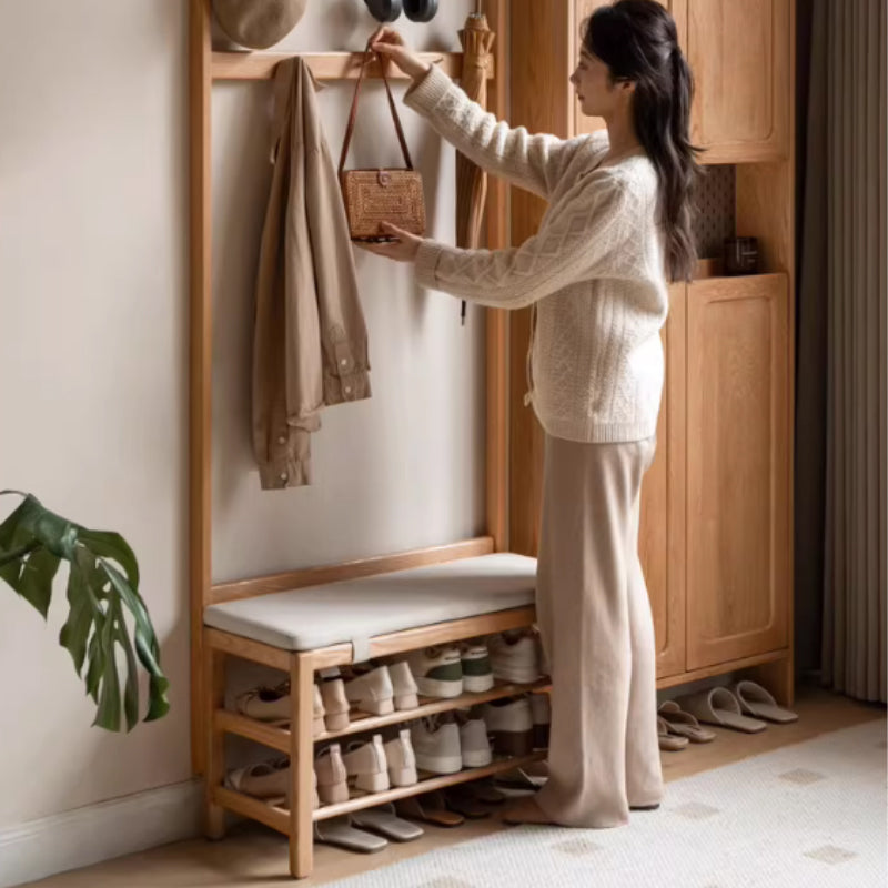 Matilda Solid American Oak Shoe Cabinet with Pinewood 60cm 80cm – view 2