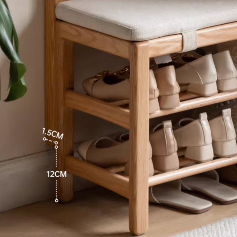 Matilda Solid American Oak Shoe Cabinet with Pinewood 60cm 80cm – view 4