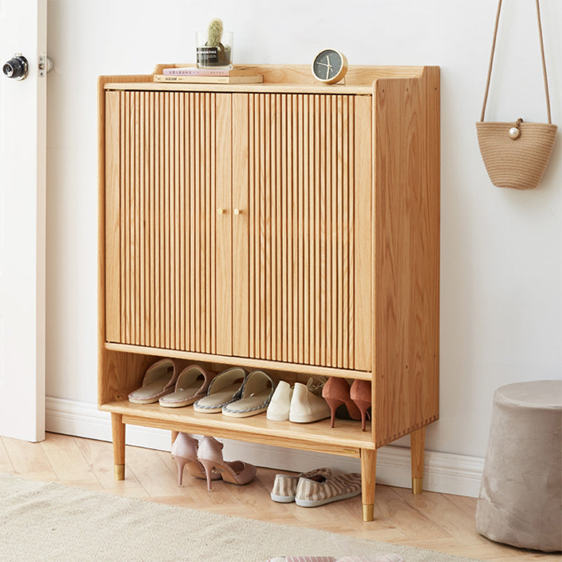 Zahra Solid American Oak Slatted Shoe Cabinet 48cm 80cm – view 3