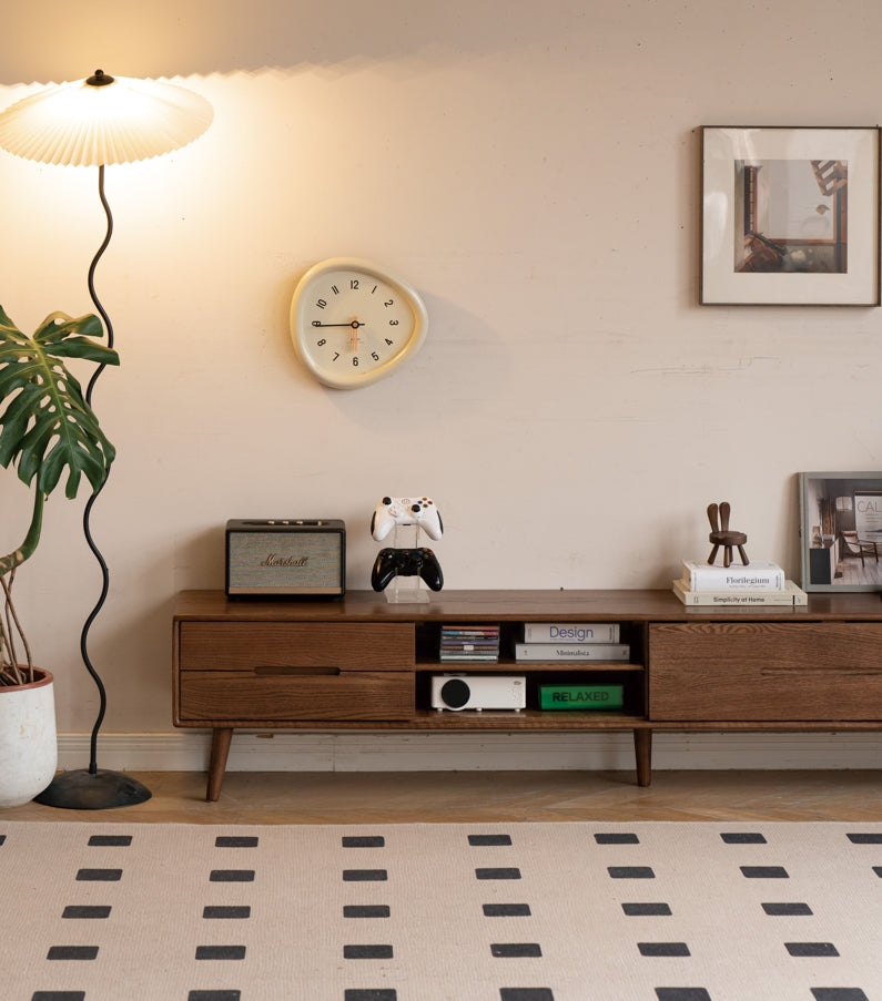 Daubs Solid American Oak Sliding-Door TV Unit 150cm 180cm – view 13