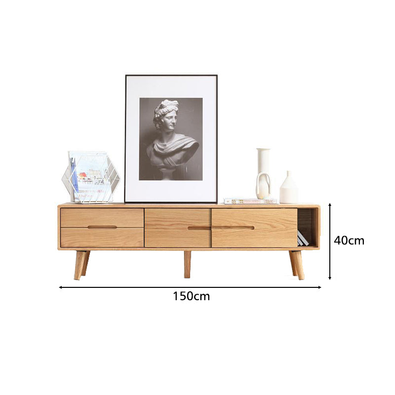 Daubs Solid American Oak Sliding-Door TV Unit 150cm 180cm – view 23