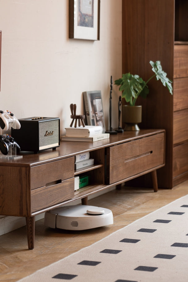 Daubs Solid American Oak Sliding-Door TV Unit 150cm 180cm – view 9