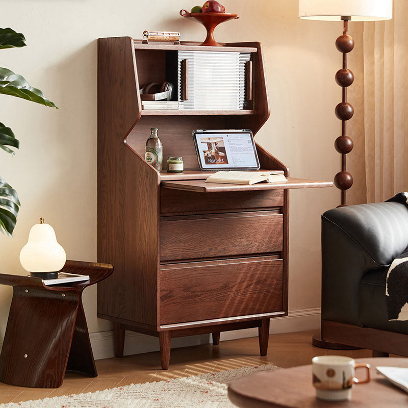 Harrison Solid American Oak Display Shelf Storage Cabinet 65cm – view 2