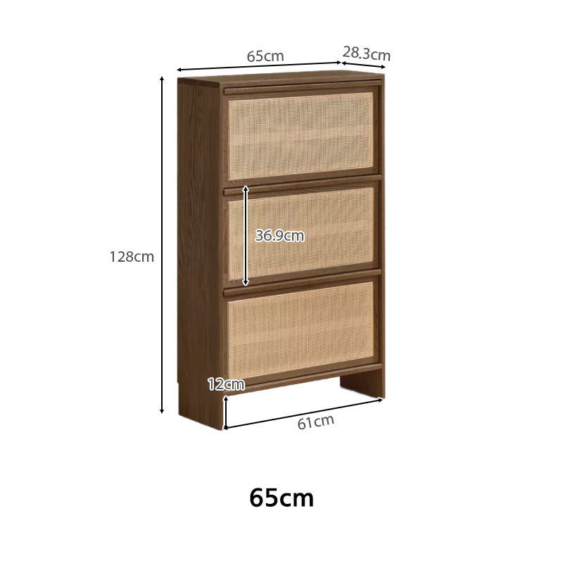 Adonis Solid American Oak Ultra-Thin Shoe Cabinet 65cm 80cm – view 10