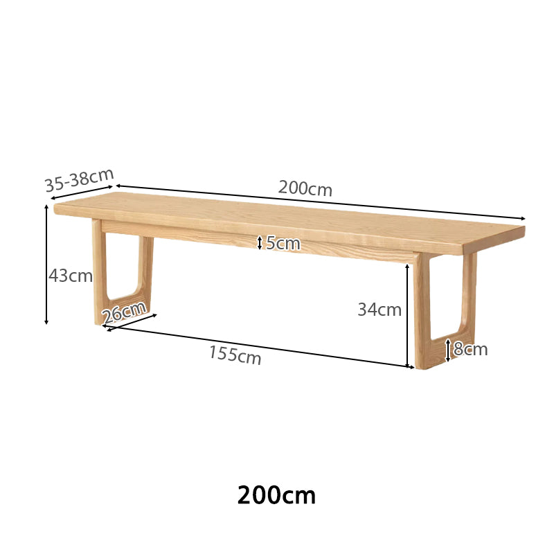 Verity Solid Ash Dining Bench 140cm 160cm 180cm 200cm – view 17
