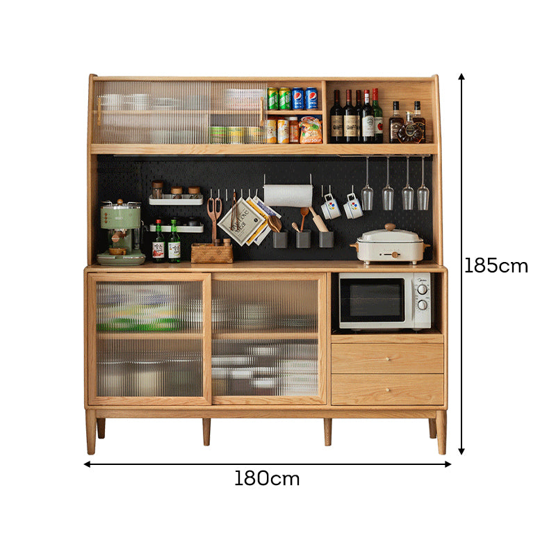 Keedy Solid Ash Sideboard Glass Display Cupboard 150cm 180cm – view 19