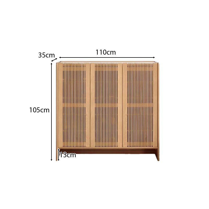 Rhys Solid Ash Slatted Shoe Cabinet 110cm – view 10