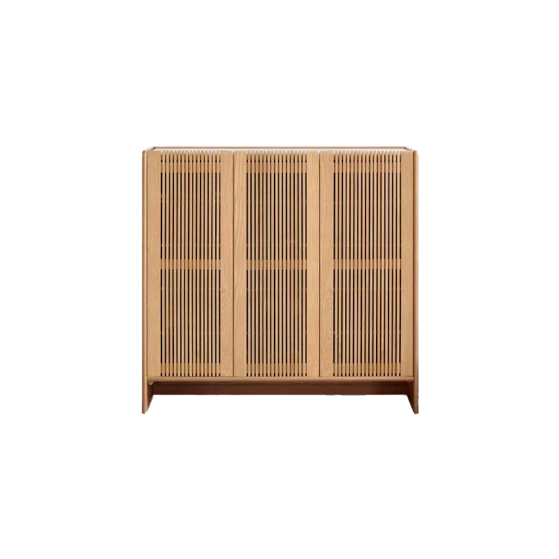 Rhys Solid Ash Slatted Shoe Cabinet 110cm – view 9