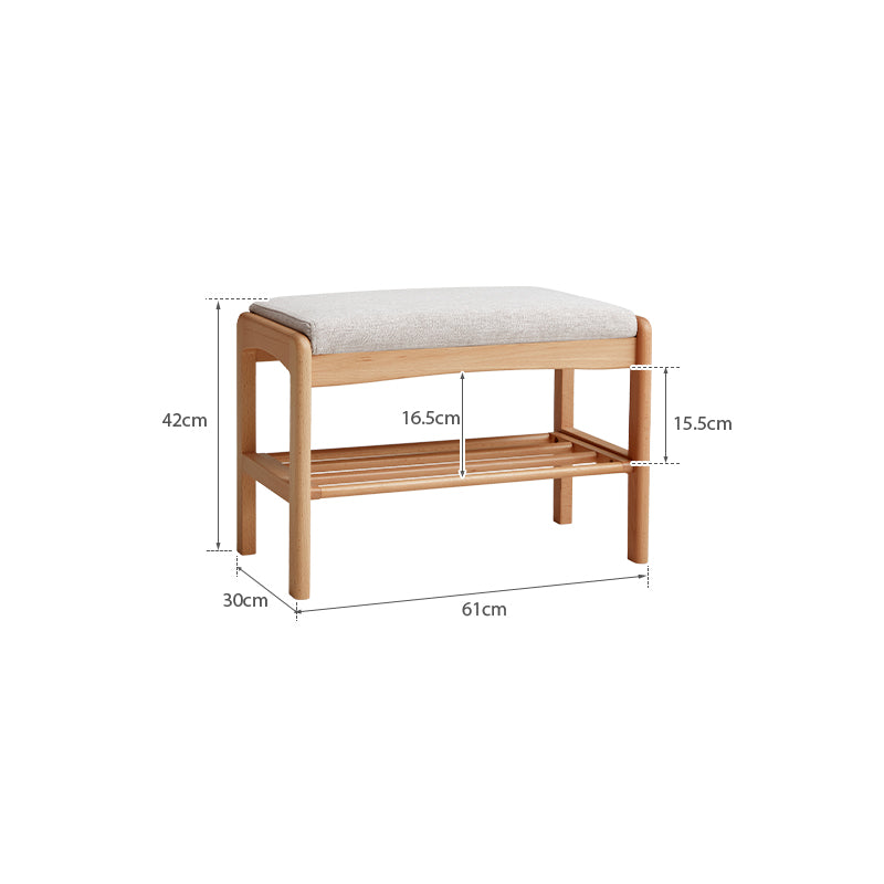 Sylvie Solid Beech Shoe Cabinet Shoe-Changing Stool – view 14