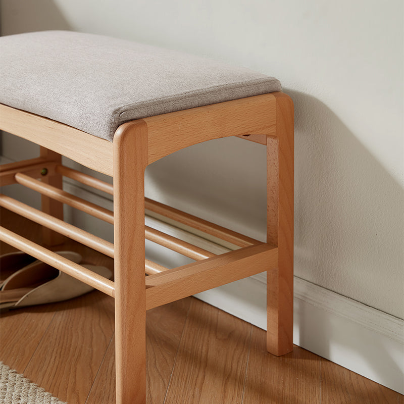 Sylvie Solid Beech Shoe Cabinet Shoe-Changing Stool – view 6