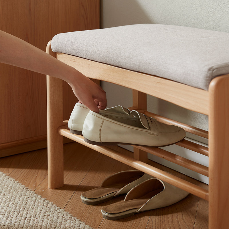 Sylvie Solid Beech Shoe Cabinet Shoe-Changing Stool – view 8