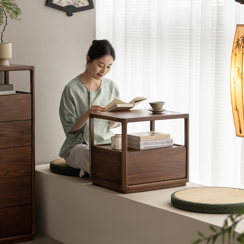 Aria Solid Black Walnut Bedside Table – view 3